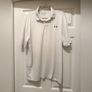 Under Armour Performance White Polo Shirt. Size Large.
